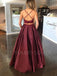 Sexy Two Pieces A-Line  satin Cheap Evening Sweet Dresses,Long Prom dresses, MR7022