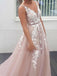 A-line Lace Long Evening Prom Dresses, Cheap Tulle Sweet Dresses, MR7057