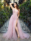 Sex Backless A-line Lace Long Evening Prom Dresses, Cheap Tulle Sweet Dresses, MR7060