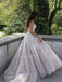 Sex Backless Lace Embroidery Long Evening Prom Dresses, Cheap Tulle Sweet Prom Dresses, MR7077