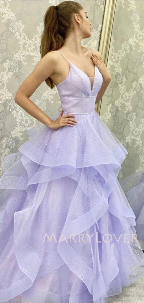 Sexy A-Line Long Evening Prom Dresses, Cheap Custom Sweet Dresses, MR7087