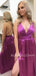 Deep V Neck Backless Long Evening Prom Dresses, Cheap Custom Party Prom Dresses, MR7173
