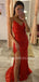 Sexy Backless Red Sequin Mermaid Long Evening Prom Dresses, Cheap Custom Prom Dresses, MR7364