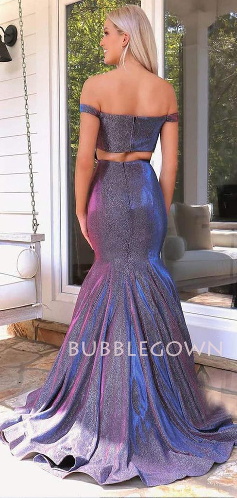 Off Shoulder Sparkly Mermaid Long Evening Prom Dresses, Cheap Custom Prom Dress, MR7389