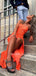 Orange Spaghetti Straps Mermaid Beaded Long Evening Prom Dresses, MR7450