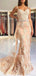 V Neck Appliques Beaded Lace Mermaid Long Evening Prom Dresses, Cheap Custom Prom Dresses, MR7497