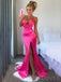 Azalea Satin Spaghetti Straps Mermaid Long Evening Prom Dresses, Cheap Custom Prom Dresses, MR7660