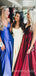 A-line Burgundy Satin Spaghetti Straps Long Evening Prom Dresses, Cheap Custom Prom Dresses, MR7906