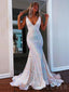 Deep V-neck Sequin Mermaid Long Evening Prom Dresses, Cheap Custom Prom Dresses, MR7973