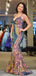 Mermaid Deep V-neck Sequin Spaghetti Straps Long Evening Prom Dresses, Cheap Custom Prom Dresses, MR7997