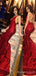 Mermaid Red Sequin Long Backless Evening Prom Dresses, Deep V Neck Custom Prom Dresses, MR8201