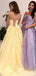 Spaghetti Straps Tulle Appliques Long Evening Prom Dresses, A-line Custom Prom Dress, MR8286