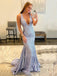 Deep V-neck Sequins Mermaid Long Evening Prom Dresses, Custom prom Dress, MR8589