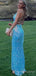 Spaghetti Straps Sequins Mermaid Long Evening Prom Dresses, Custom Prom Dress, MR8620