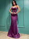 Mermaid Satin Strapless Long Evening Prom Dresses, Custom Sweet Heart Prom Dress, MR8683