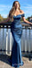 Simple Off Shoulder Satin Sweetheart Long Evening Prom Dresses, Custom Mermaid Prom Dress, MR8704