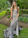 Gorgeous Mermaid V-neck Sequins Long Evening Prom Dresses, Custom Prom Dress, MR8772