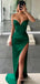 Sweet Heart Emerald Green Satin Mermaid Strapless Long Evening Prom Dresses, Custom Prom Dress, MR8794
