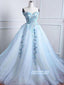 Ball Gown Sleeveless Sweetheart With Applique Long Prom Dresses, OL055