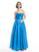 Strapless Stain Lace-up Back Floor-length Prom Dresses