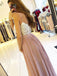 Spaghetti Straps Lace Appliques Split Long Bridesmaid dresses, BD0521