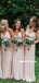 Newest A-line V-neck Sleeveless Simple Long Chiffon Bridesmaid Dresses, BD0626