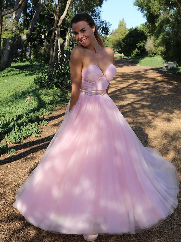 Elegant Pink Sweetheart Long Evening Prom Dresses, Sweet 16 Prom Dresses, PY010
