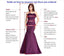 Burgundy Satin Deep V Neck Backless A-line Long Evening Prom Dresses, Cheap Custom prom dresses, MR7369