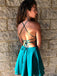 Halter Sleeveless Lace Appliques Top Backless Short Homecoming Dresses, HD0447