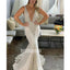 Unique Deep V-neck  Spaghetti Strap Mermaid Dream Wedding Dresses, BGH050