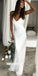 Elegant White Spaghetti Straps Long Wedding Dresses, BGH089