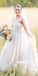 Spaghetti Straps White Lace Long Wedding Dresses, BGH096