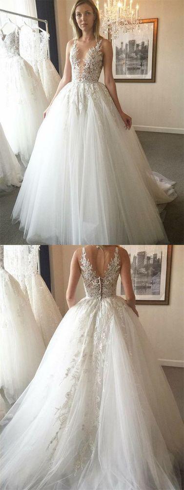 Unique Lace Formal A Line On Sale Bridal Long Wedding Dresses, BGP231
